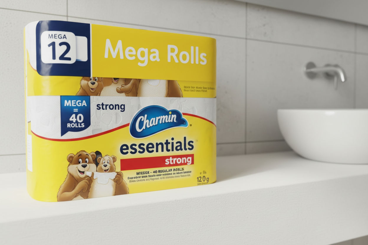 Charmin Essentials Strong Toilet Paper, 12 Mega Roll
