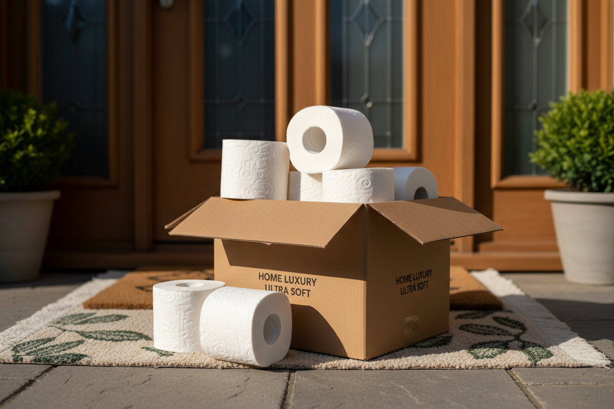 show it being delivered at the door